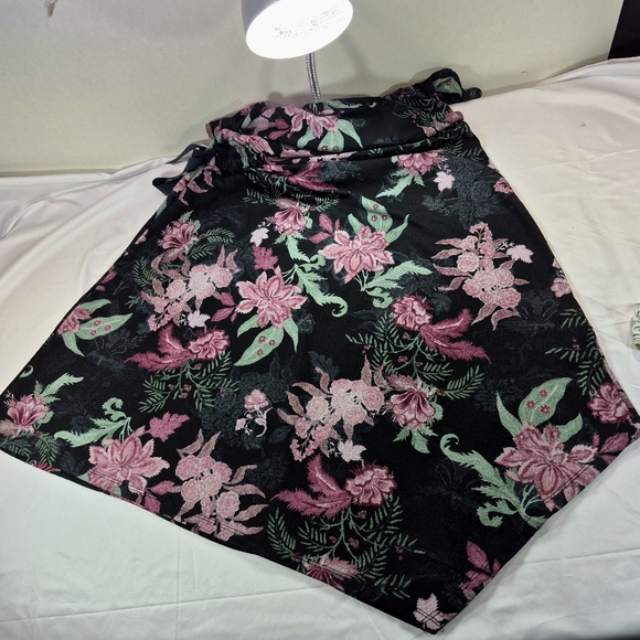 Ellen Tracy Floral 3/4 Sleeve Faux Wrap Dress Size M Vibrant Multicolor Midimax - Picture 10 of 13